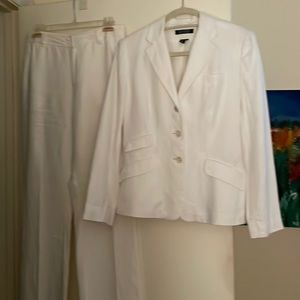 White linen, pants suit, Lauren, by Ralph Lauren green label